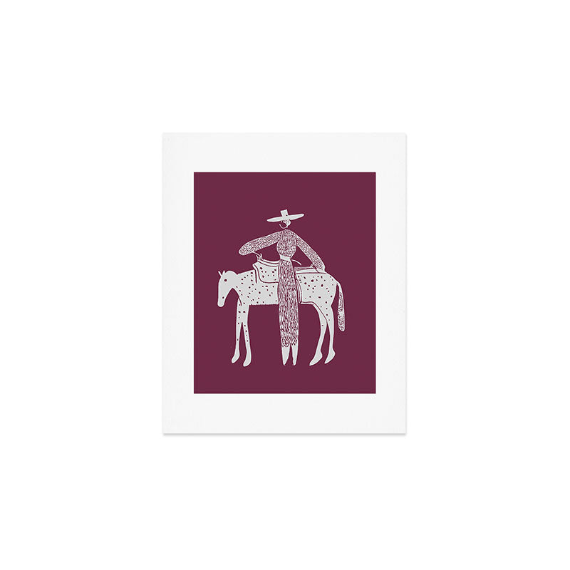 Solo Steady Vino â Elegant Cowgirl Art Art Print