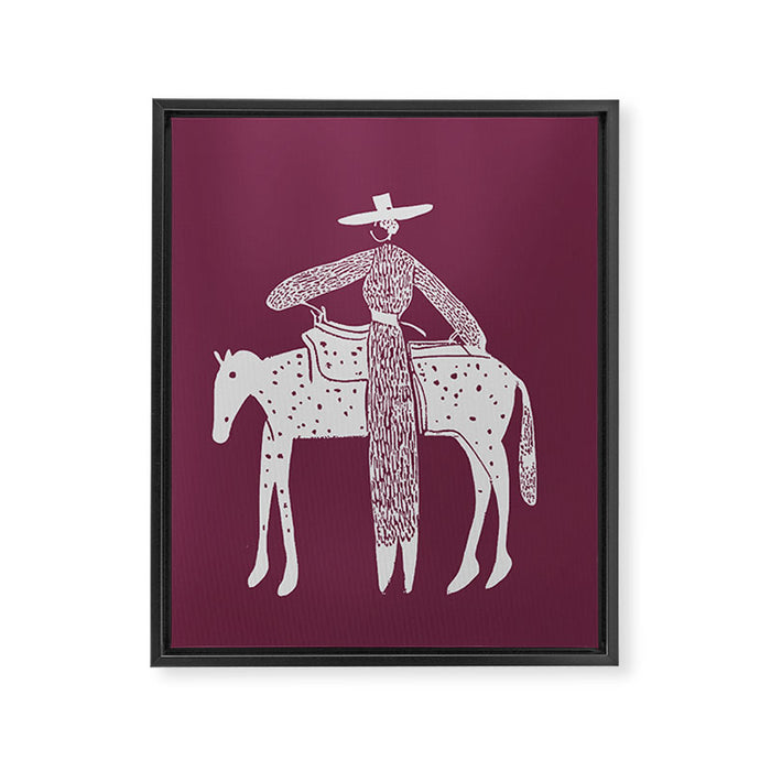 Solo Steady Vino â Elegant Cowgirl Art Framed Canvas Print Gallery Image 1