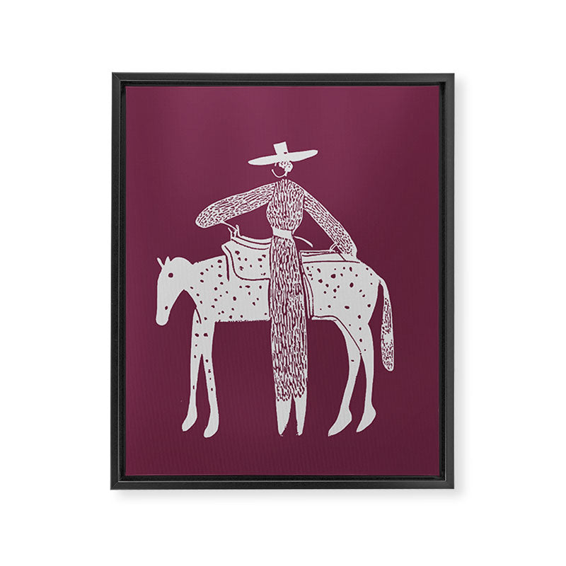 Solo Steady Vino â Elegant Cowgirl Art Framed Canvas Print Gallery Image 3