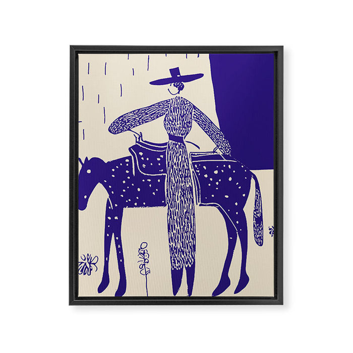 Steady - Cobalt Framed Canvas Print Gallery Image 1