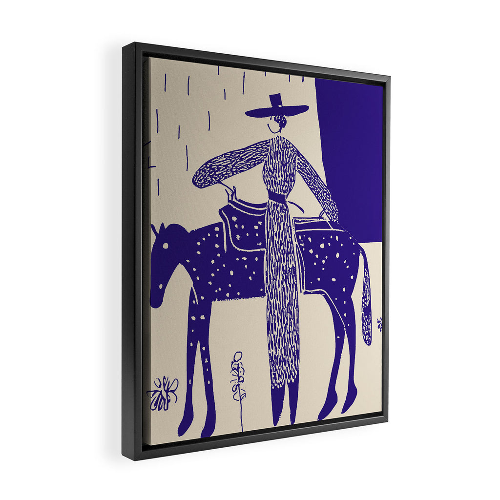 Steady - Cobalt Framed Canvas Print Gallery Image 2