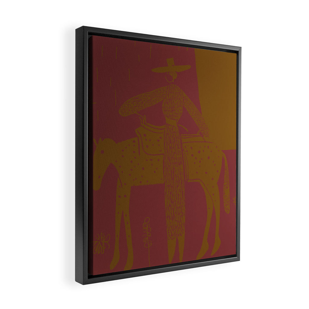 Steady Red Sand â Desert-Inspired Cowboy Art Framed Canvas Print Gallery Image 2