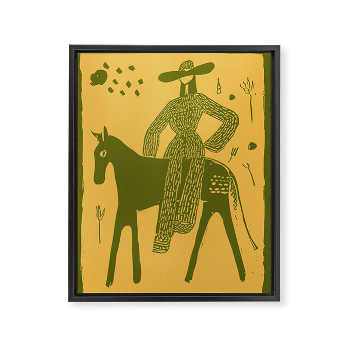 Yes - Olive Framed Canvas Print Gallery Image 1