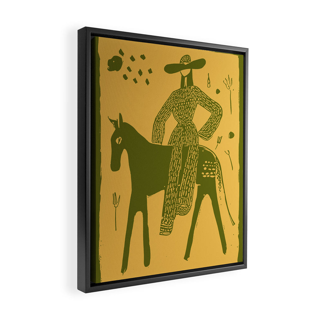 Yes - Olive Framed Canvas Print Gallery Image 2