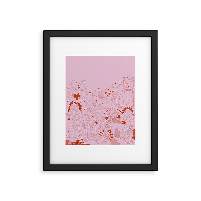 A Lot of Cats | Square Framed Art Print Gallery Image 4