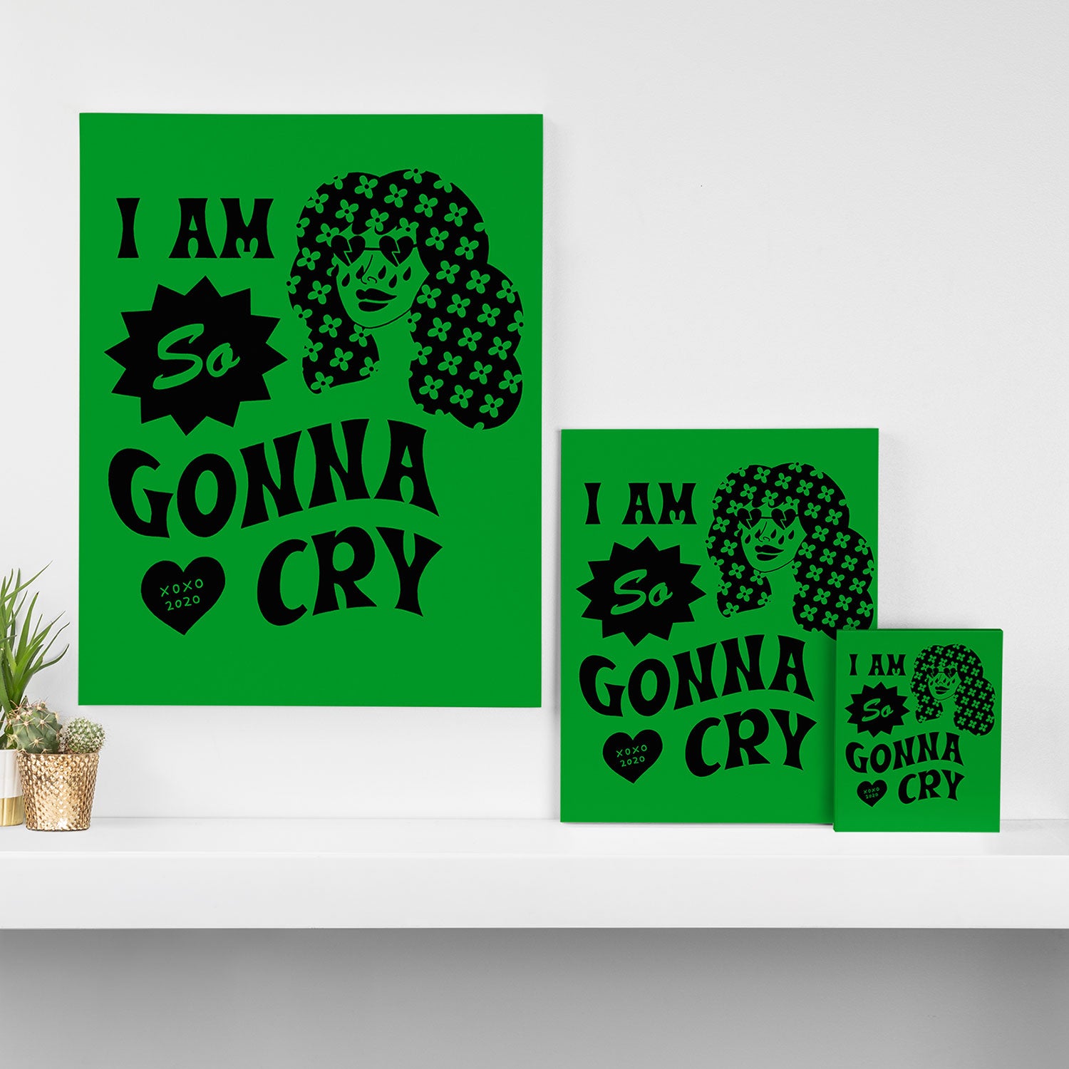 I Am So Gonna Cry | Green Scream  Canvas Print Gallery Image 3