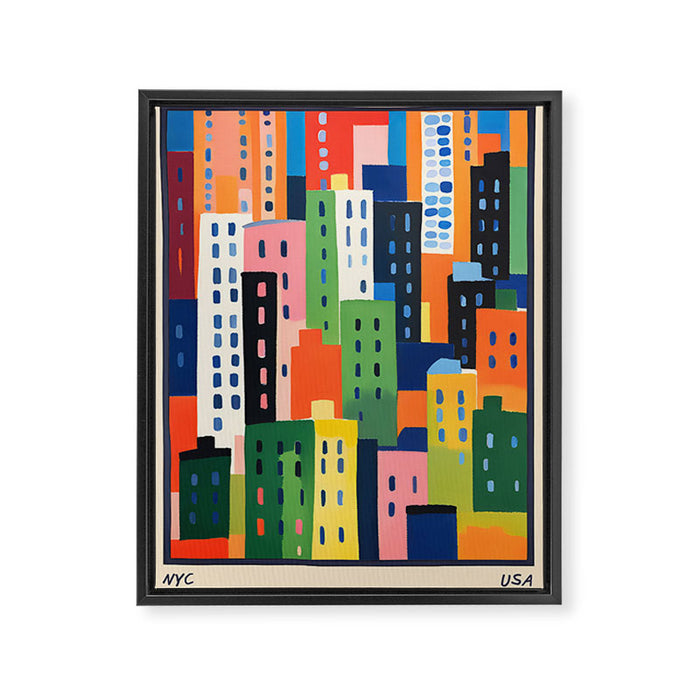 Colorful New York City Framed Canvas Print Gallery Image 1