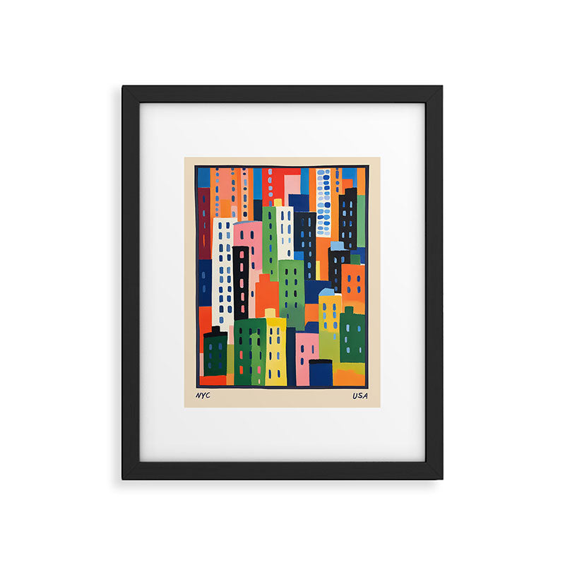 Colorful New York City Framed Art Print