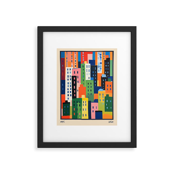 Colorful New York City Framed Art Print Gallery Image 1