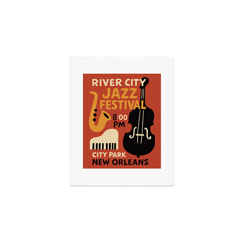 River City Jazz Festival Retro Poster Art Print Gallery Image 1