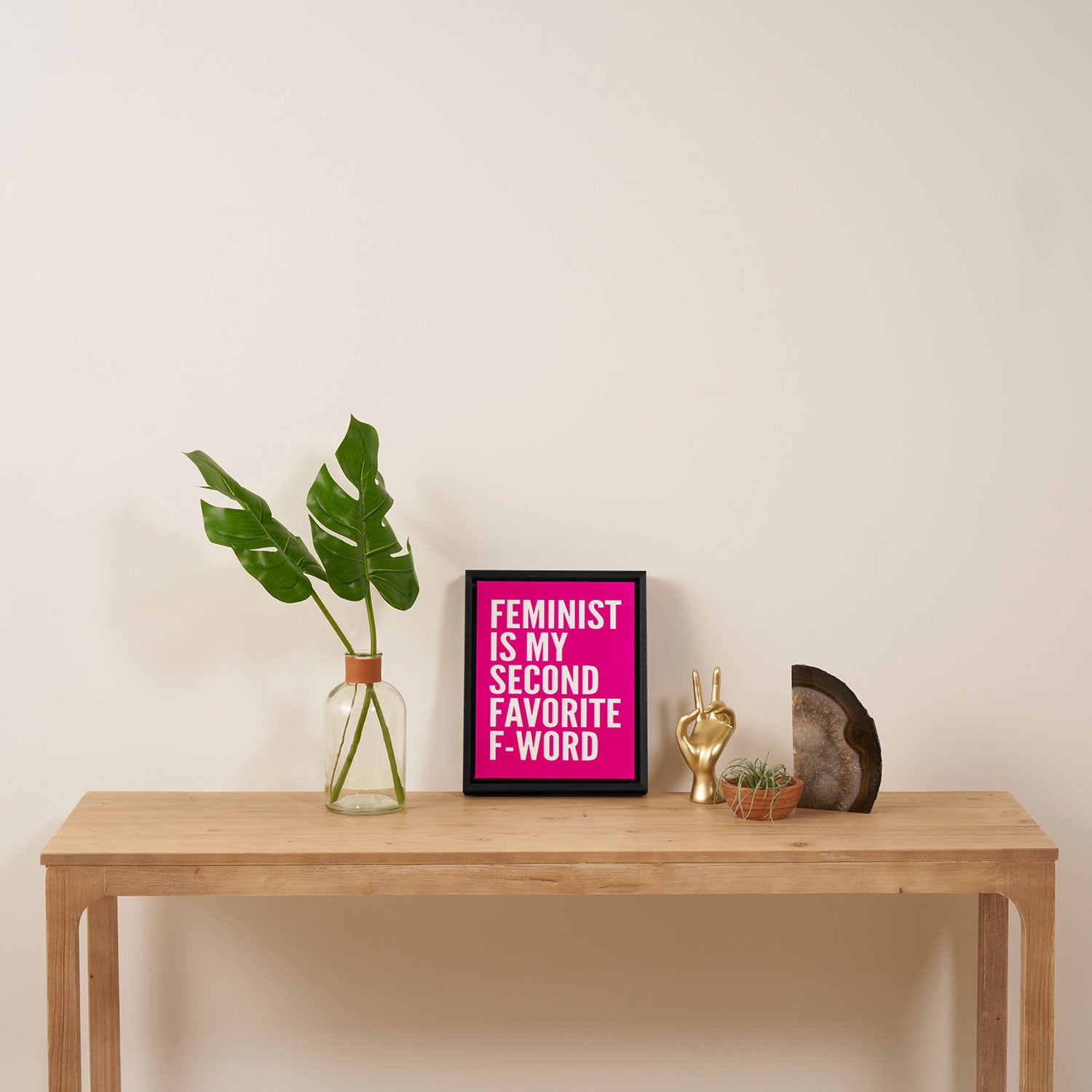Feminist is My Second Favorite F-Word (Pink) Framed Canvas Print Gallery Image 4