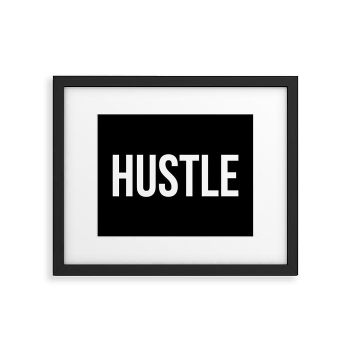 HUSTLE (Black & White) Framed Art Print Gallery Image 1