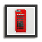 RED TELEPHONE BOX BOOTH PHONE BOX Framed Art Print Gallery Image 1