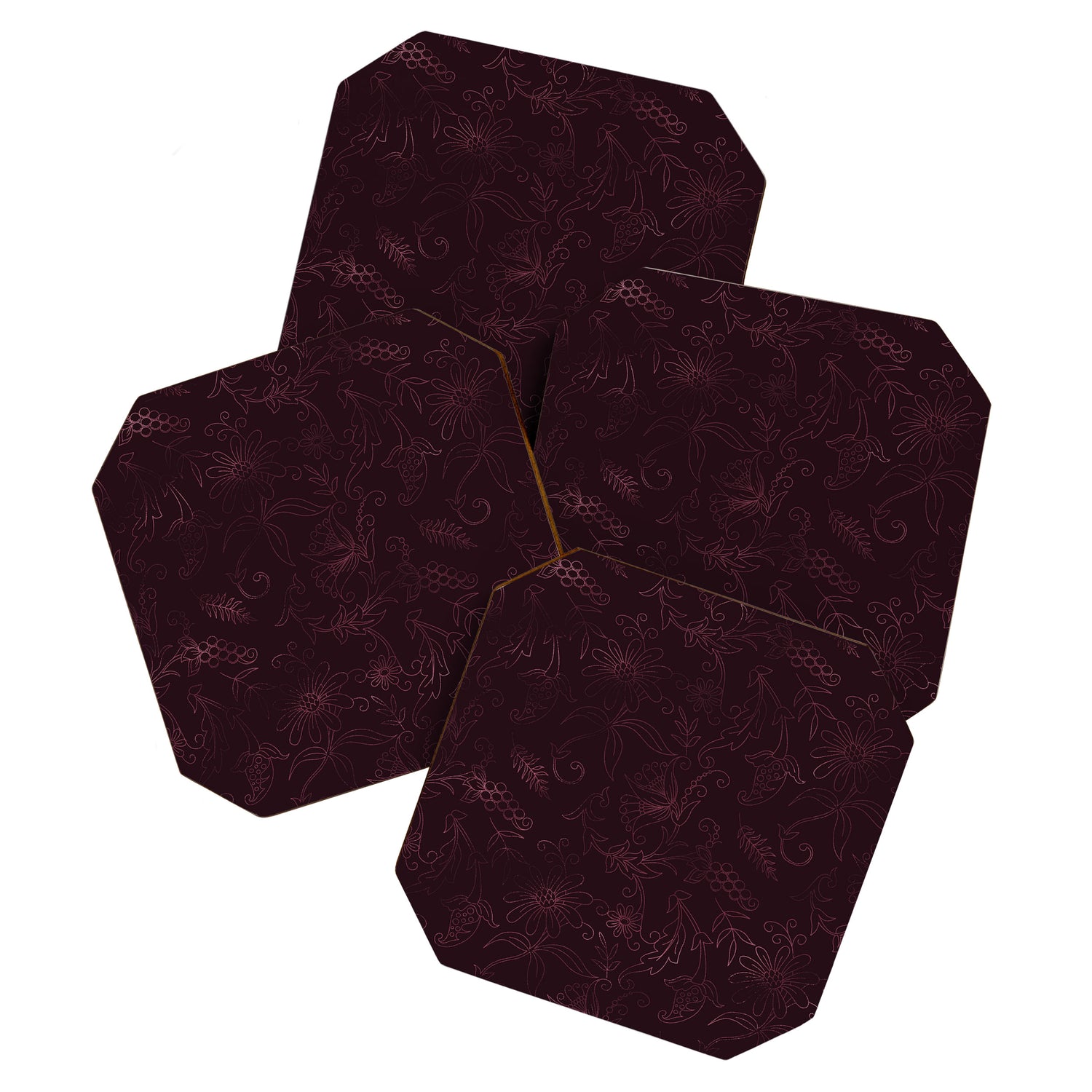 Agate Burgundy Pattern Design Coaster Gallery Image 1