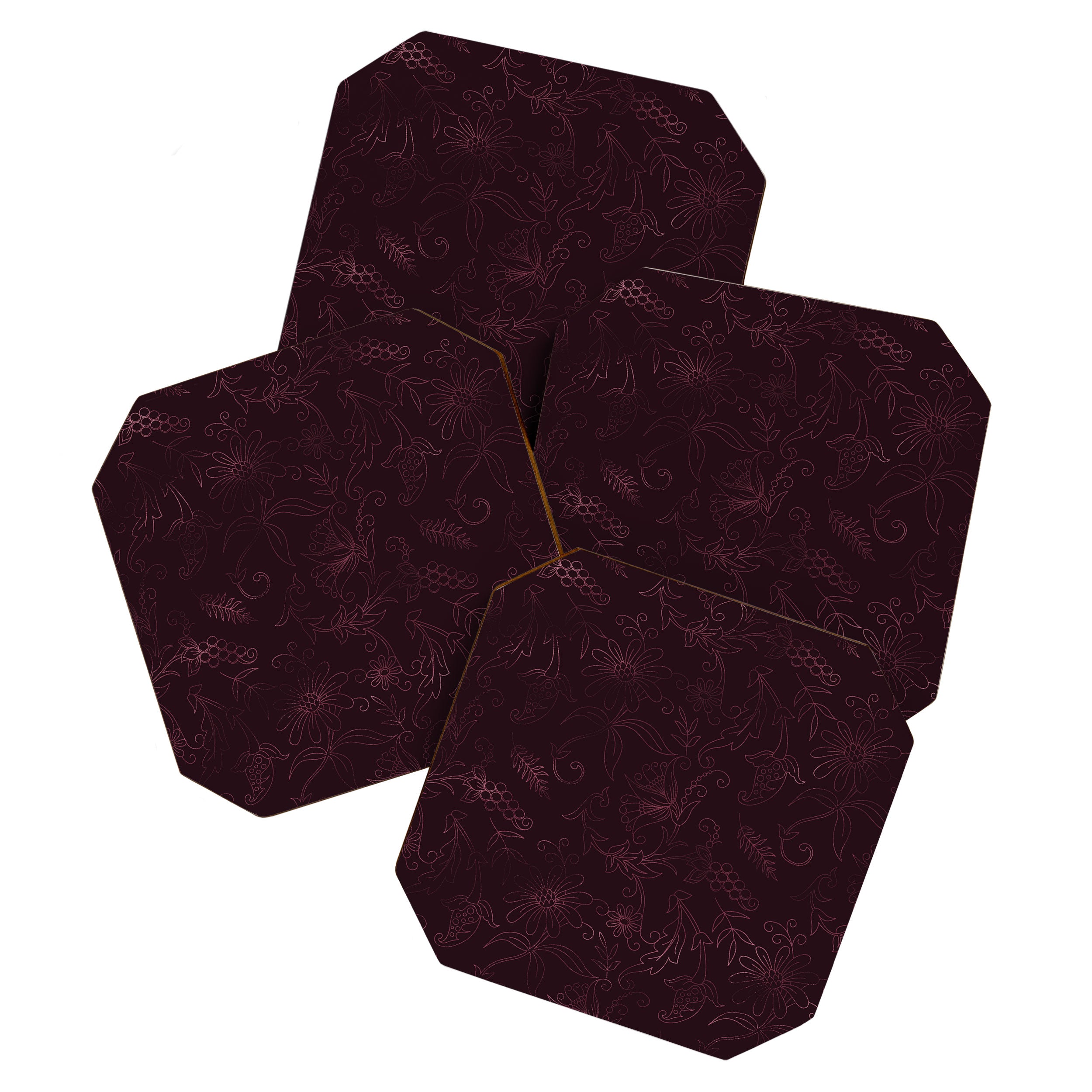 Agate Burgundy Pattern Design Coaster Gallery Image 1