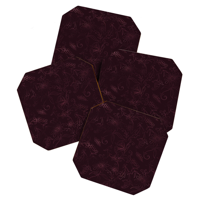 Agate Burgundy Pattern Design Coaster Gallery Image 1