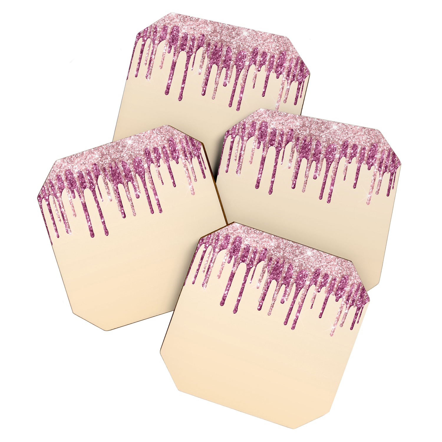 Beautiful Glittered Ice Cream Dripping Pattern Coaster Gallery Image 1