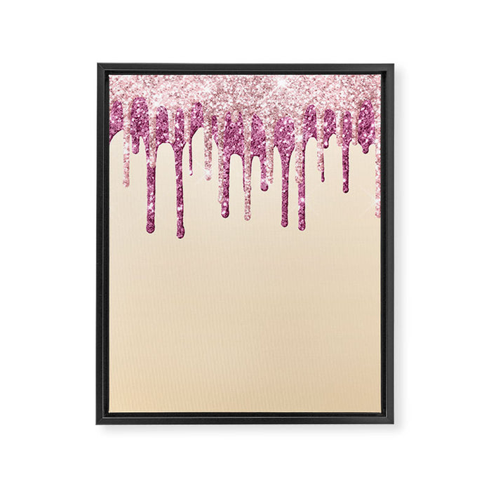 Beautiful Glittered Ice Cream Dripping Pattern Framed Canvas Print Gallery Image 1