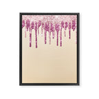Beautiful Glittered Ice Cream Dripping Pattern Framed Canvas Print Gallery Image 8