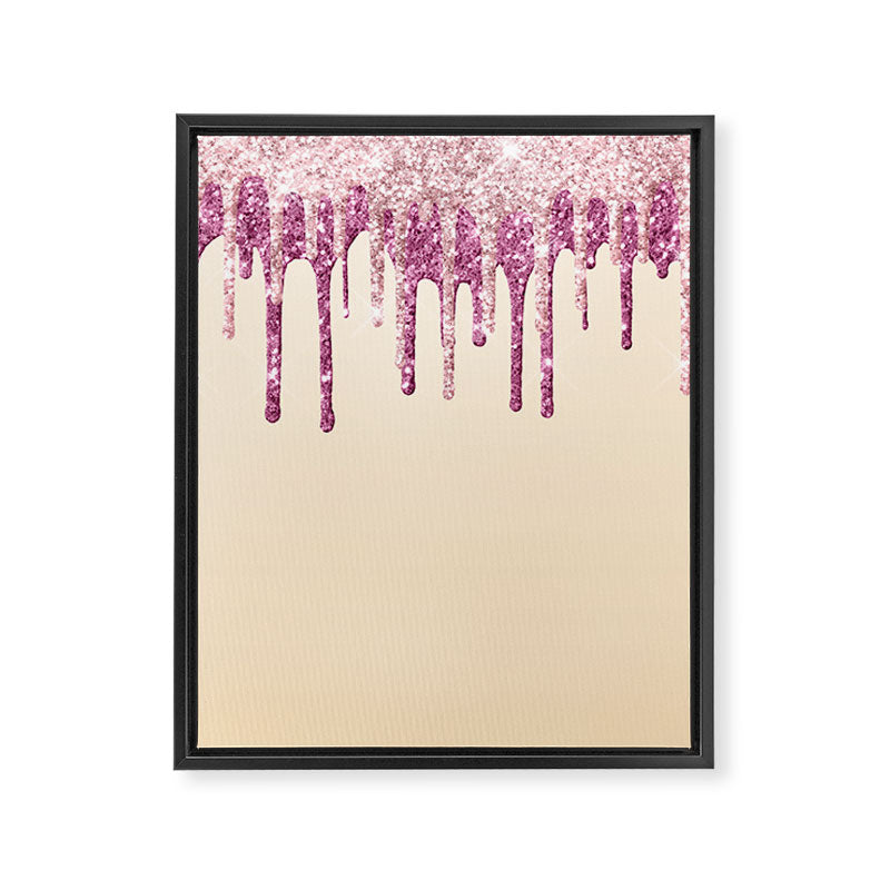 Beautiful Glittered Ice Cream Dripping Pattern Framed Canvas Print Gallery Image 8
