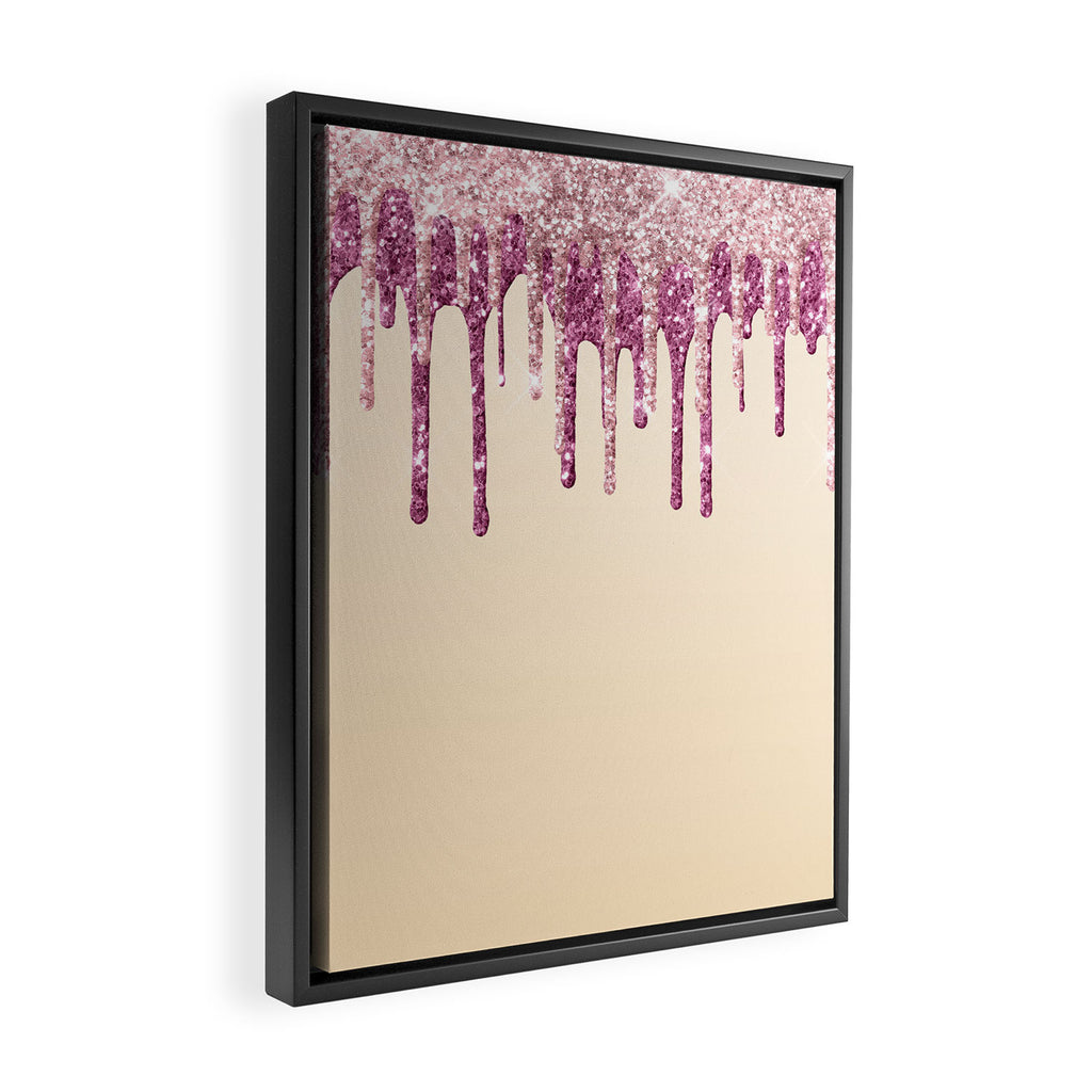 Beautiful Glittered Ice Cream Dripping Pattern Framed Canvas Print Gallery Image 2