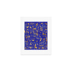 Ancient Egyptian hieroglyphs -Lapis Lazuli and Gold Art Print Gallery Image 1