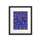 Ancient Egyptian hieroglyphs -Lapis Lazuli and Gold Framed Art Print Gallery Image 6