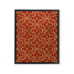 Chinese Pattern Double Happiness Symbol Gold on Red Framed Canvas Print Gallery Image 8