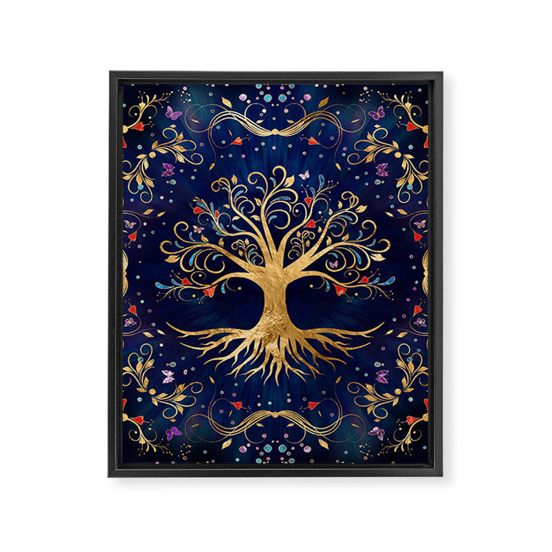 Colorful Tree of Life - Yggdrasil  Framed Canvas Print Gallery Image 8