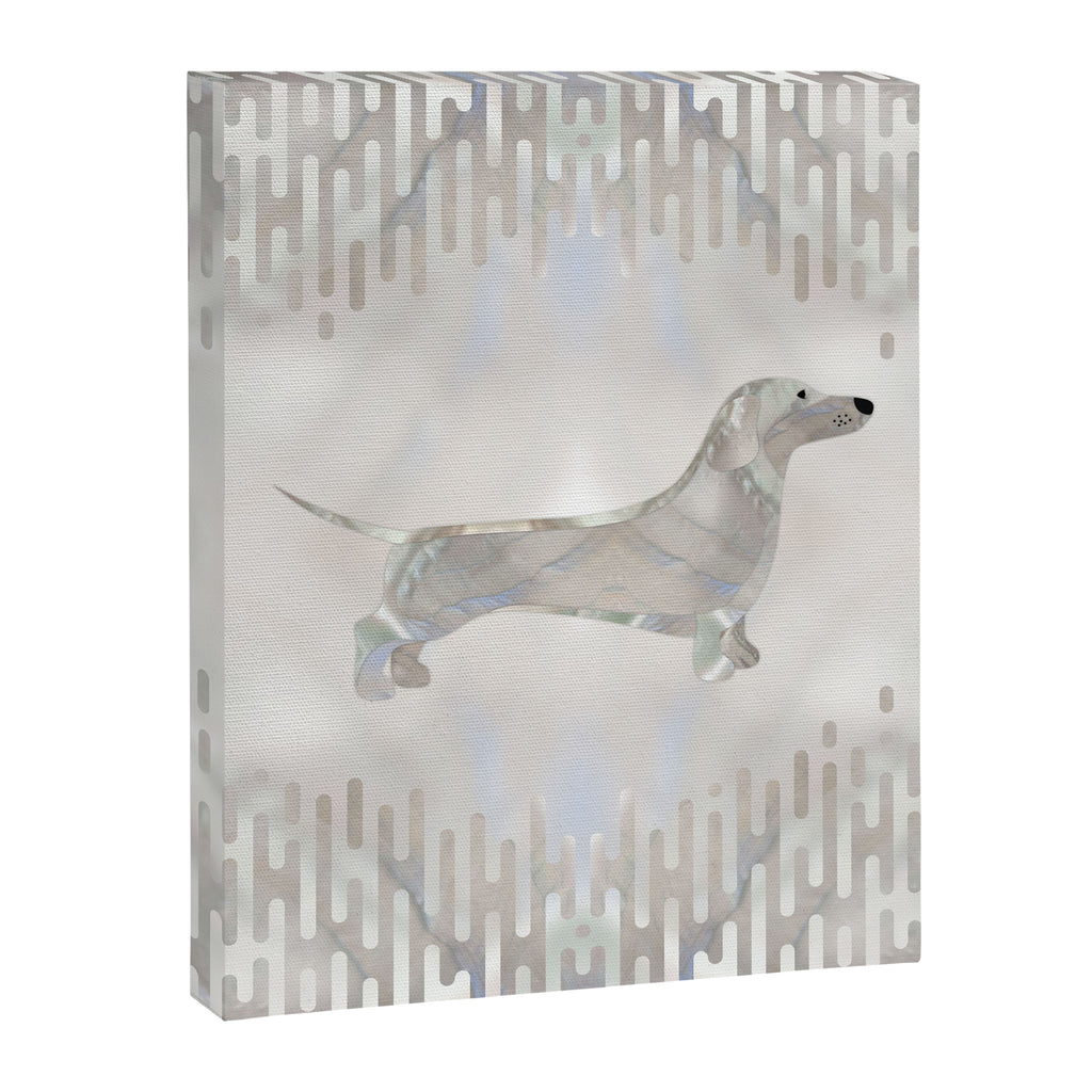 Dachshund dog  - Doxie pearl silhouette Canvas Print Gallery Image 8