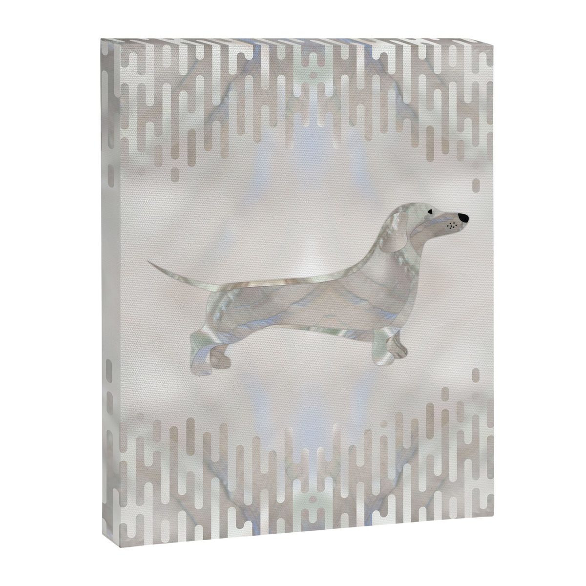 Dachshund dog  - Doxie pearl silhouette Canvas Print Gallery Image 8