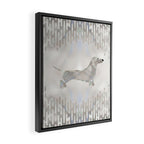 Dachshund dog  - Doxie pearl silhouette Framed Canvas Print Gallery Image 2
