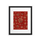 Double Happiness Symbol pattern - Gold on red Framed Art Print Gallery Image 6