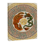 Double Happiness Symbol with Phoenix and Dragon  Canvas Print Gallery Image 8