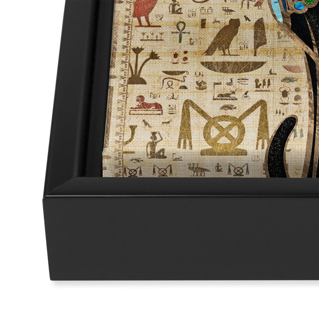 Egyptian Cat - Bastet on papyrus Framed Canvas Print Gallery Image 3