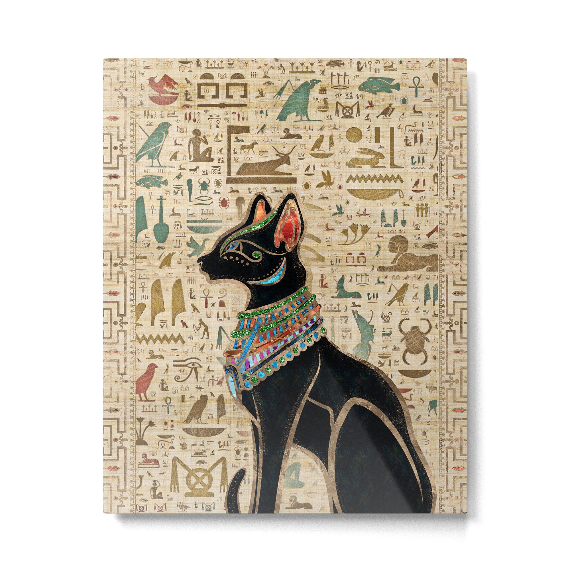 Egyptian Cat - Bastet on papyrus Metal Print Gallery Image 6