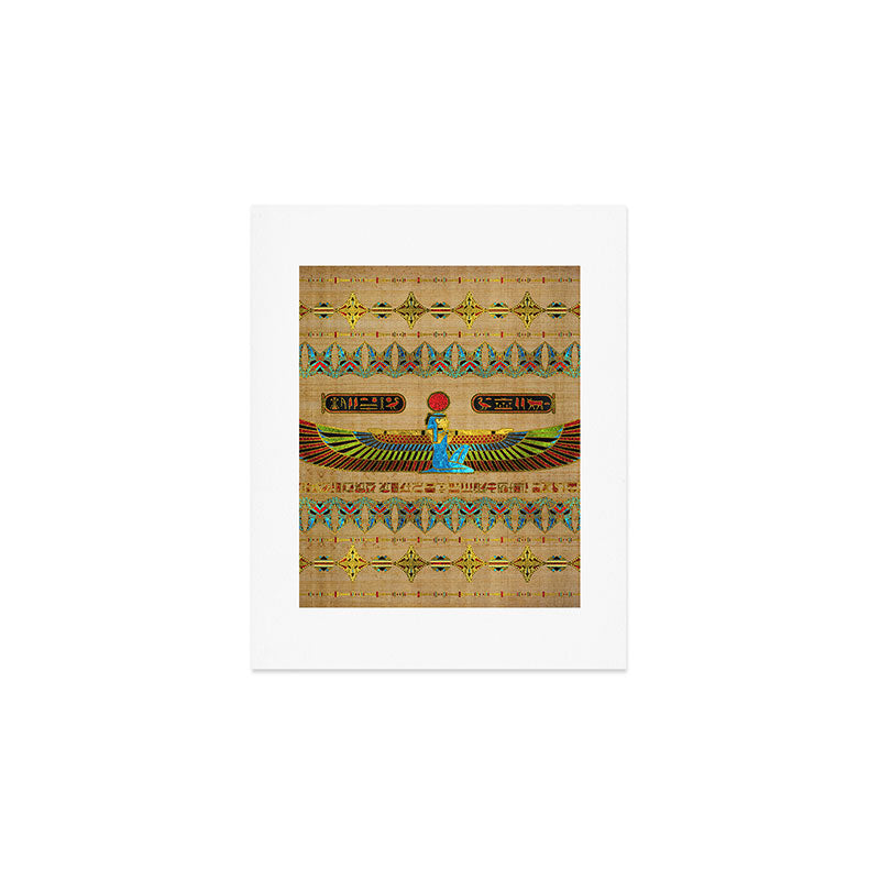 Egyptian Goddess Isis Ornament on papyrus Art Print Gallery Image 1