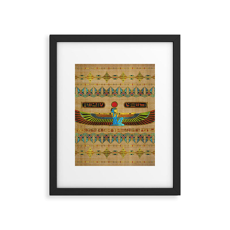 Egyptian Goddess Isis Ornament on papyrus Framed Art Print Gallery Image 4