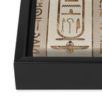 Egyptian hieroglyphs Pastel Gold Framed Canvas Print Gallery Image 3