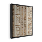 Egyptian hieroglyphs Pastel Gold Framed Canvas Print Gallery Image 2