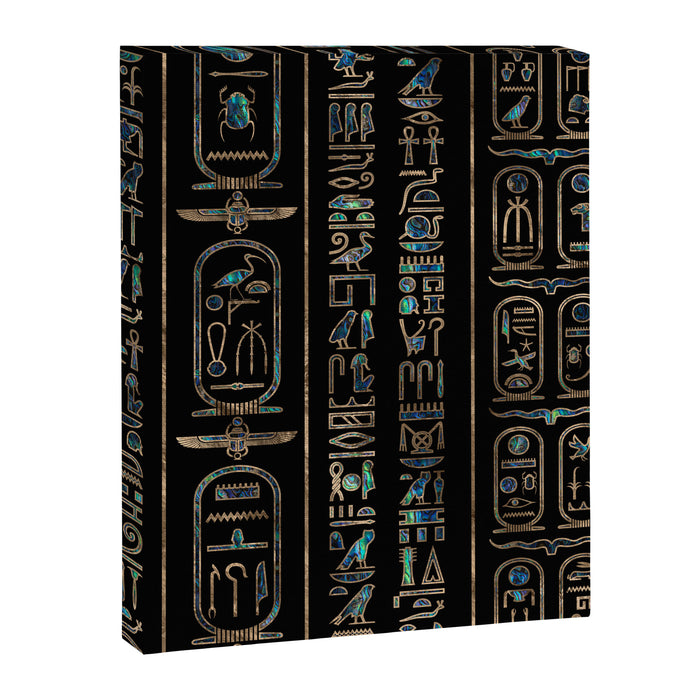 Egyptian hieroglyphs pattern Gold Abalone Canvas Print Gallery Image 1