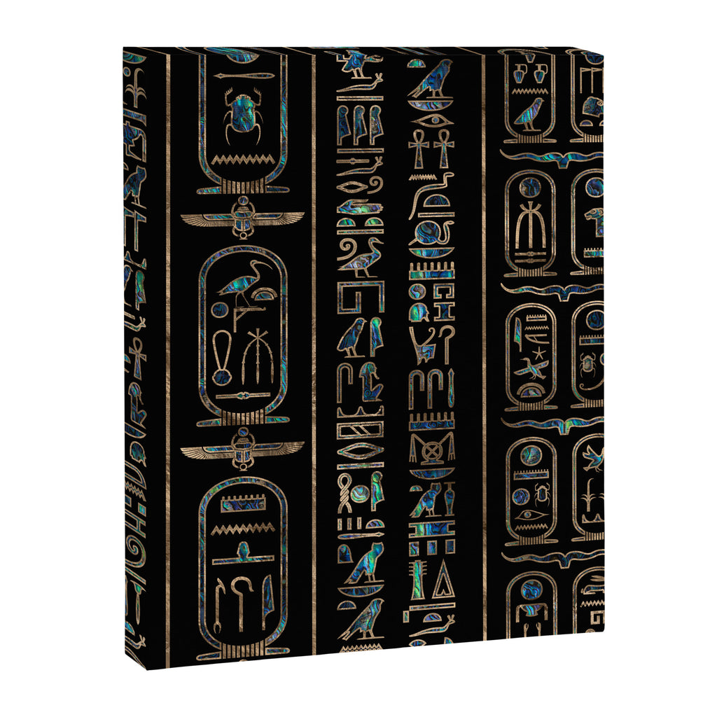 Egyptian hieroglyphs pattern Gold Abalone Canvas Print Gallery Image 8