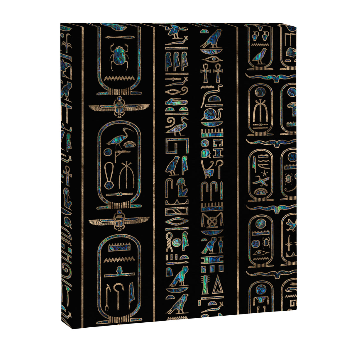 Egyptian hieroglyphs pattern Gold Abalone Canvas Print Gallery Image 8