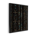 Egyptian hieroglyphs pattern Gold Abalone Framed Canvas Print Gallery Image 2