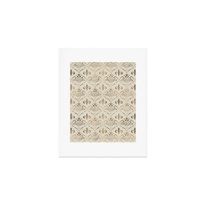 Elegant Fleur-de-lis pattern - pastel gold Art Print Gallery Image 1
