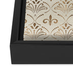 Elegant Fleur-de-lis pattern - pastel gold Framed Canvas Print Gallery Image 3