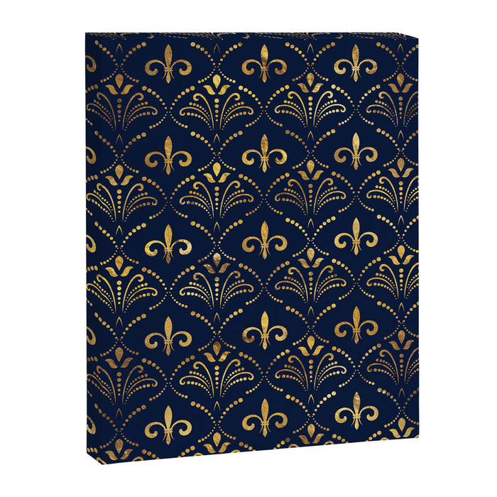 Elegant Fleur-de-lis pattern - Gold and deep blue Canvas Print Gallery Image 1