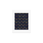 Elegant Fleur-de-lis pattern - Gold and deep blue Art Print Gallery Image 1