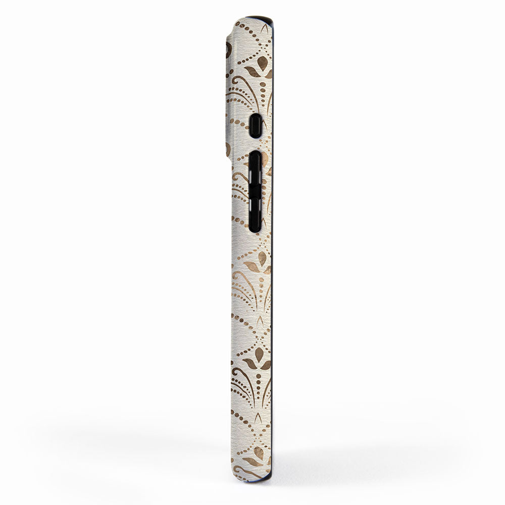 Elegant Fleur-de-lis pattern - pastel gold iPhone Case Gallery Image 2