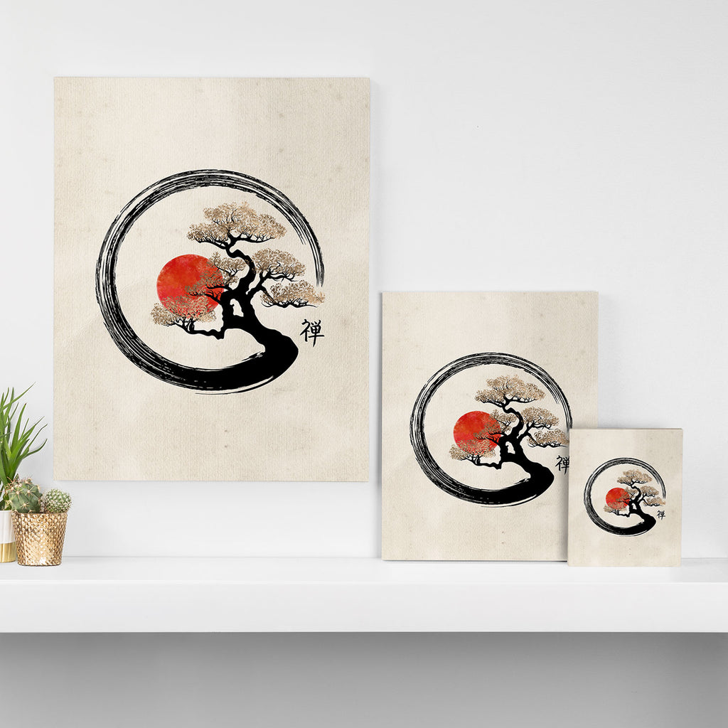 Enso Circle and Bonsai Tree on Canvas Canvas Print Gallery Image 3